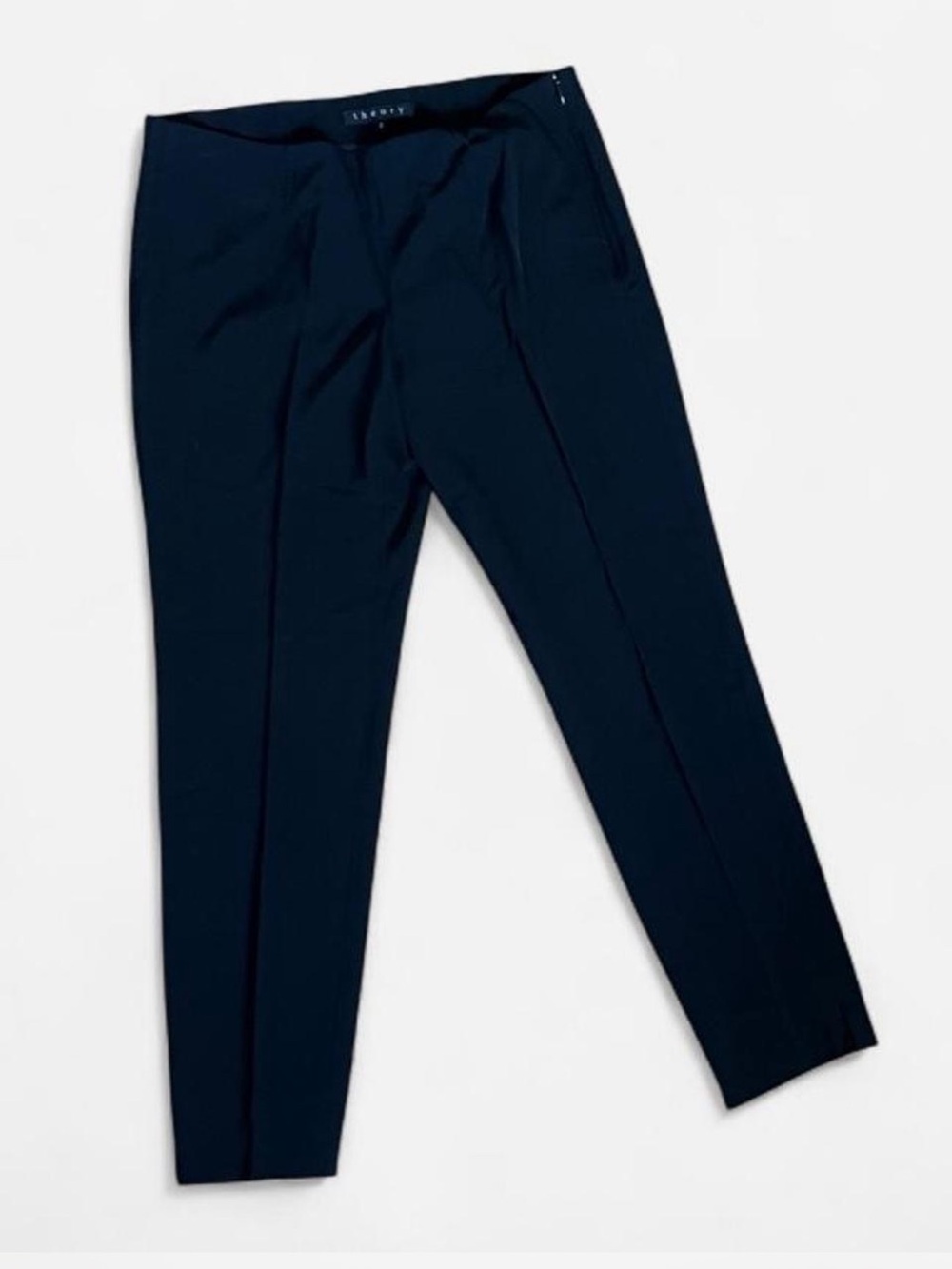 Theory Black Tailored Stretch Viscose Split Ankle Hem Pants Size 2